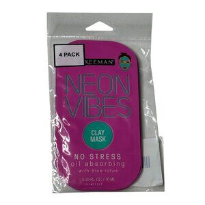 Freeman Neon Vibes Clay Mask 4 Pack Blue Lotus Oil Absorbing